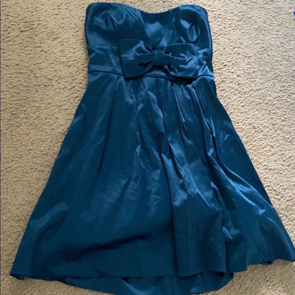 Strapless Turquoise Cocktail Dress
